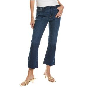 7 For All Mankind Dark Blue High Waist Slim Kick Jeans